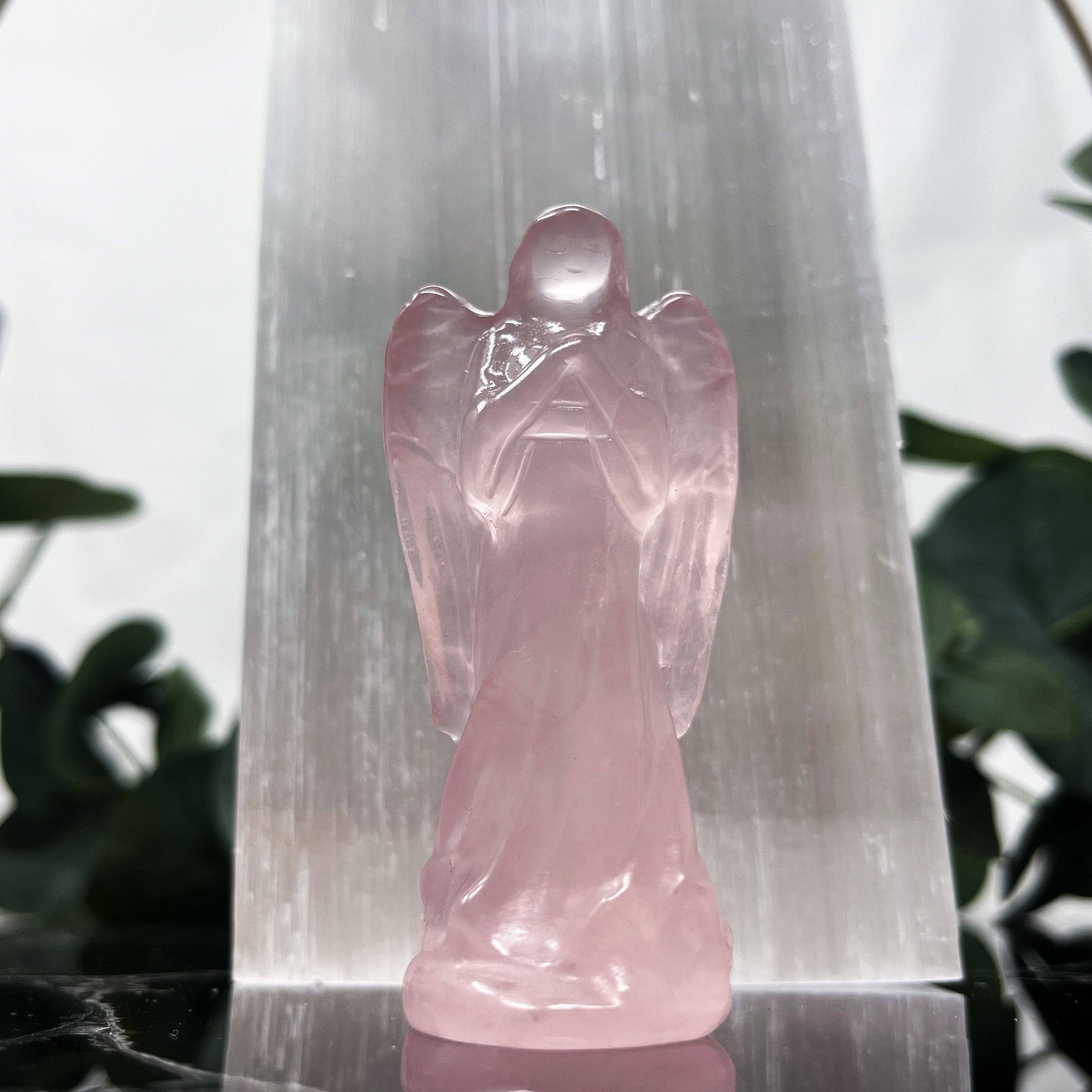 The Crystal Tabby – wholesale Spiritual stone/crystal – Rose Quartz Guardian Angel1