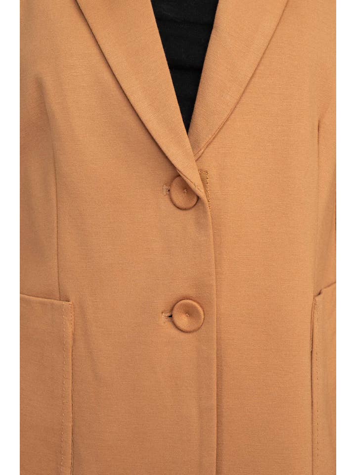 Immediate Apparel - Wholesale Blazer - Women's - T Tahari Notched Collar Two Button Long Sleeve With Patch Pockets Knit Blazer9