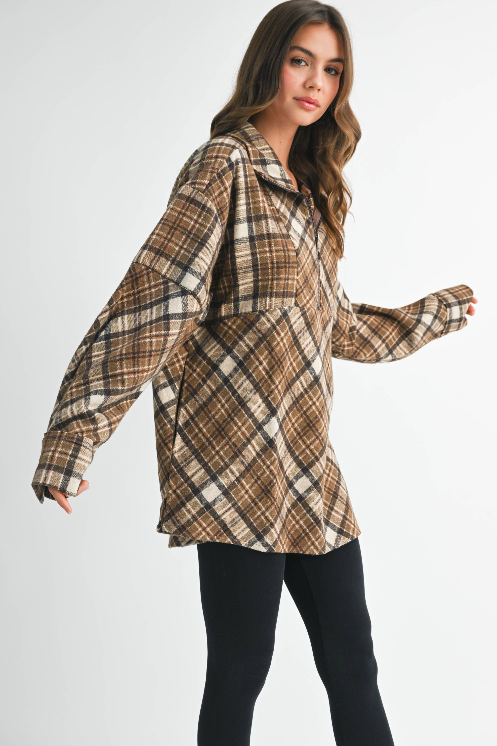 AEMI + CO - Wholesale Sweatshirt - Women's - 8421EK Mya Plaid Pullover 119