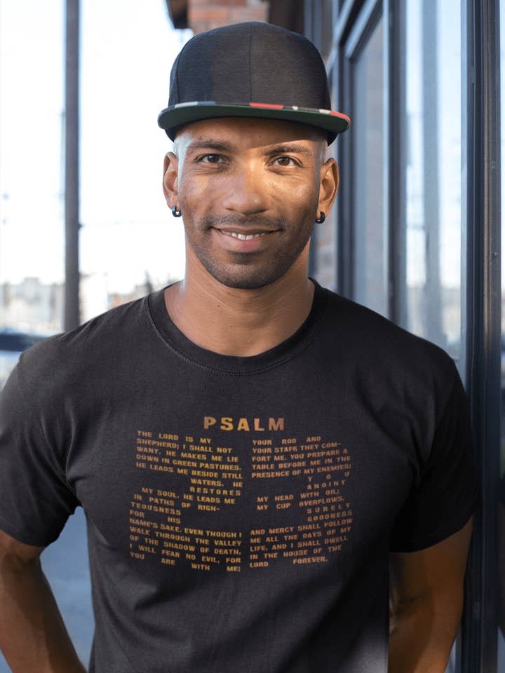 Holiday Psalm 23 T-Shirt - Large Number 23 Design with Psalm 23 Text for Thanksgiving & Christmas for wholesale by Encore2wo