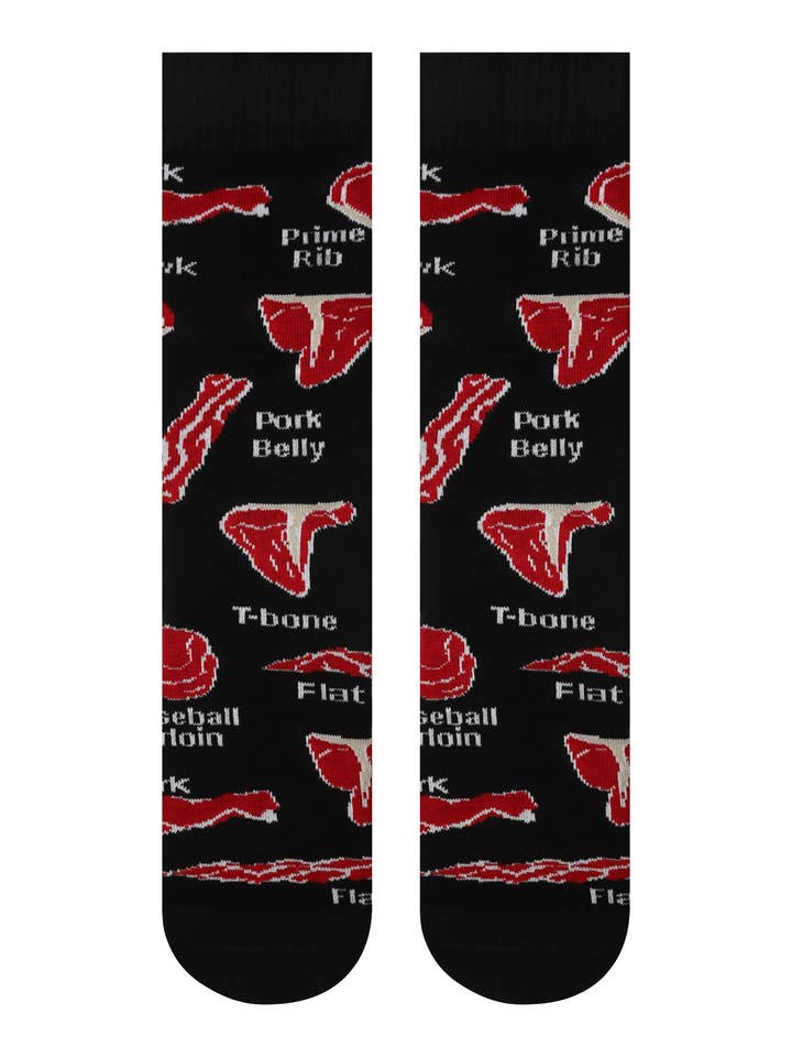 Moxy Socks - Wholesale Socks – Unisex - Steak Lover Crew Socks1