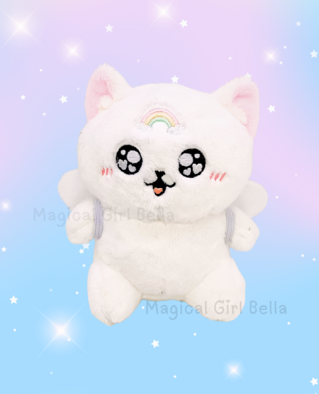 Magical Girl Bella – wholesale Stuffed/plush toy – Kids & baby – Rainbow the White Cat -Plushies with Magnet Base & CarryClip1