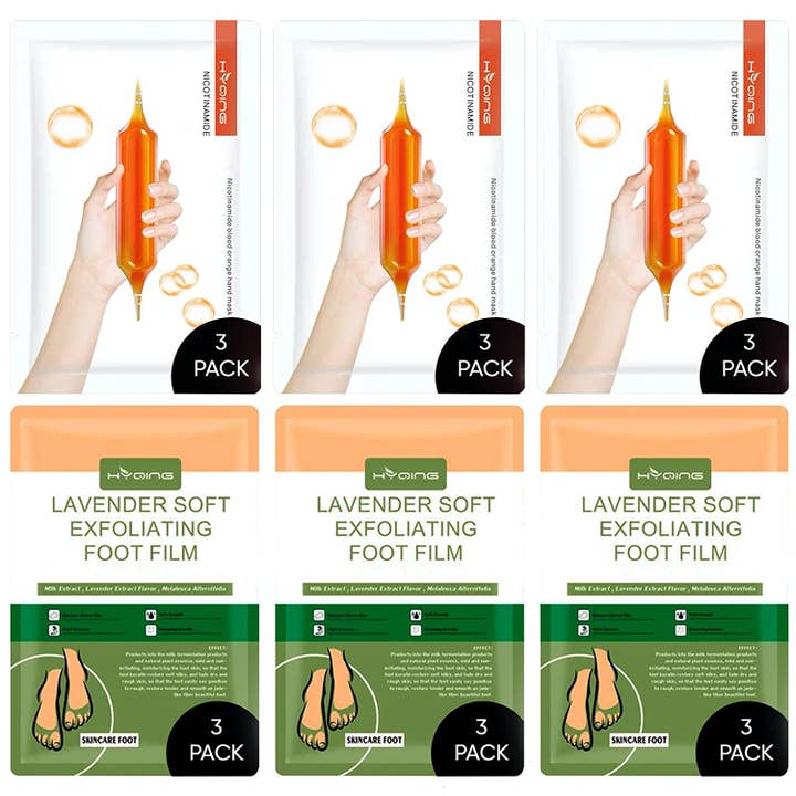 Cosmetic Hydrating & Moisturizing Therapy Gloves and Foot Peel Mask (6pcs moisturizing gloves & socks, 6 pack) for wholesale by MASHELE