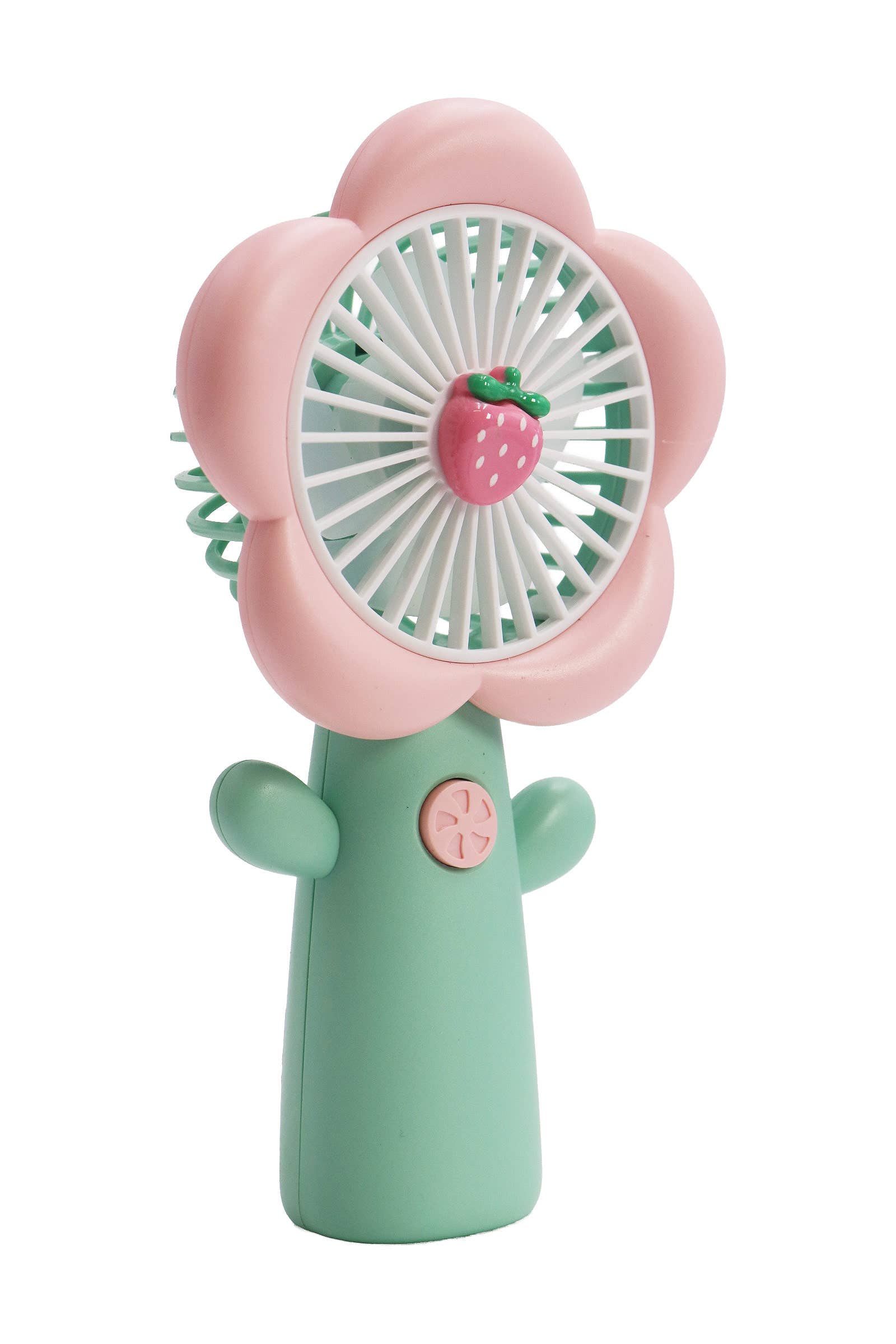 DIVERSE Bärbar elektrisk handfläkt med pastellfärgade blomblad och fruktmotiv för wholesale på Faire5