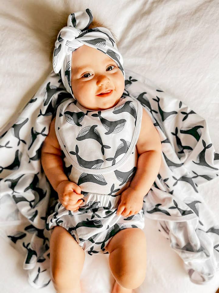 Knot Headband - Slate Grey Whale for wholesale by Kit & Cradle