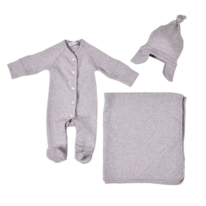 Bebe Sweeny – Großhandel Bekleidungsset – Baby – EVAN | Geschenkbox für Babys für Jungen — Graues Set aus gerippter Baumwolle (4)1