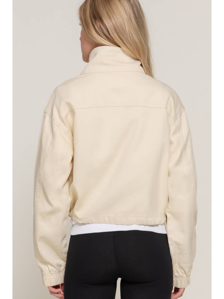 Active Basic | Active USA - Wholesale Jacket – Women's - Long Sleeve High Neck Zip Up Short Twill Jacket6