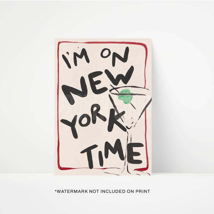 New York Time Hand Painted Art Print for wholesale by Proper Good