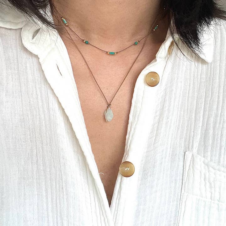 Collier Jaspe Shoushan Turquoise Tara pour la vente par YSIE