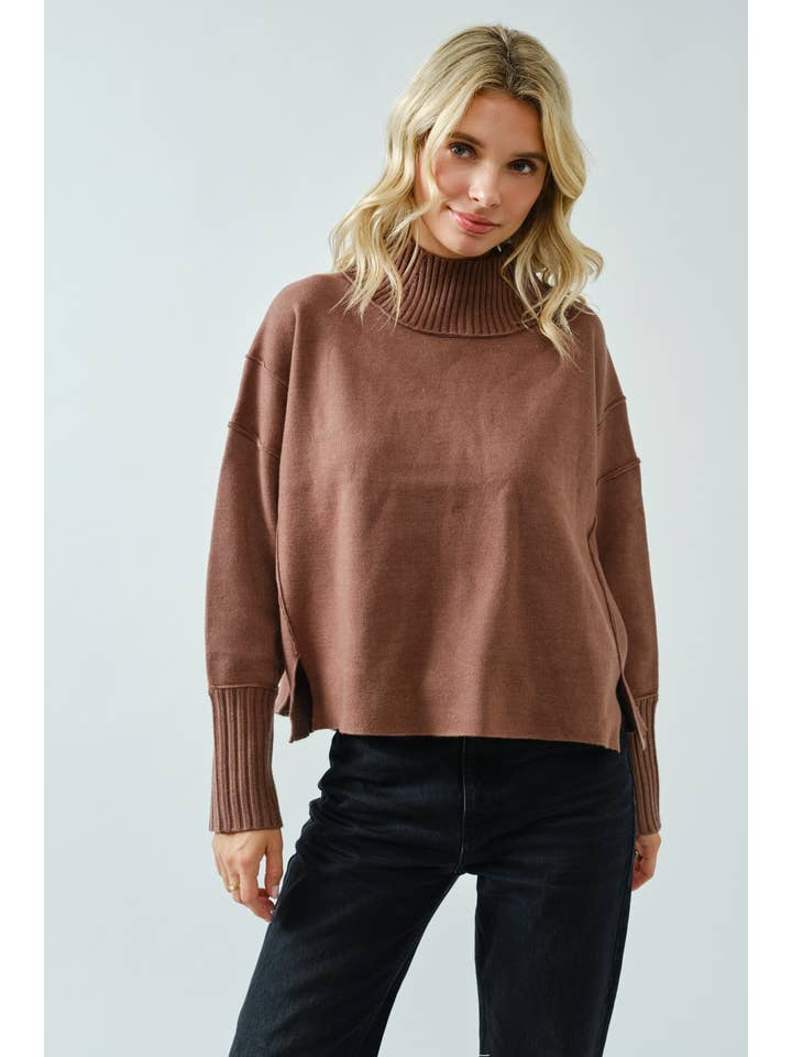 SPICE ALLEY - Wholesale Knit Sweater - Women's - SA00121T - Soft Overlock Mock Neck Sweater10
