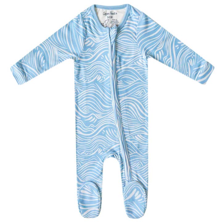 Copper Pearl - Wholesale Sleepsuit - Baby - Zip-Up Footie Pajama - Surf1