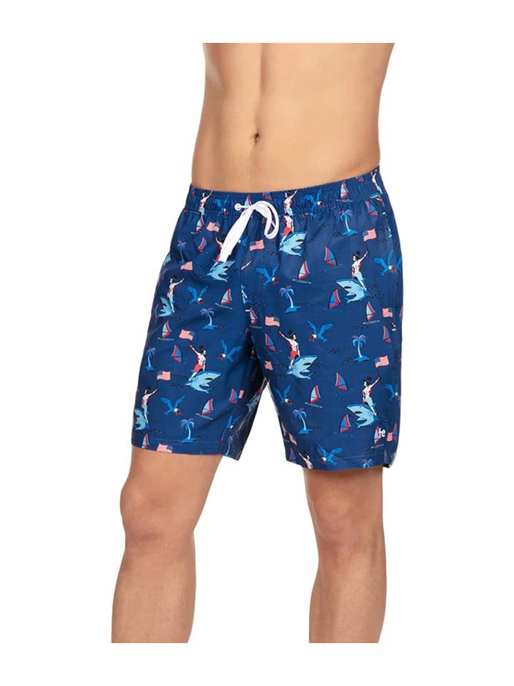 Tipsy Elves - Wholesale Swim Shorts - Men's - Fin Riding Founders Stretch Swim Trunks - Men's Bathing Suit