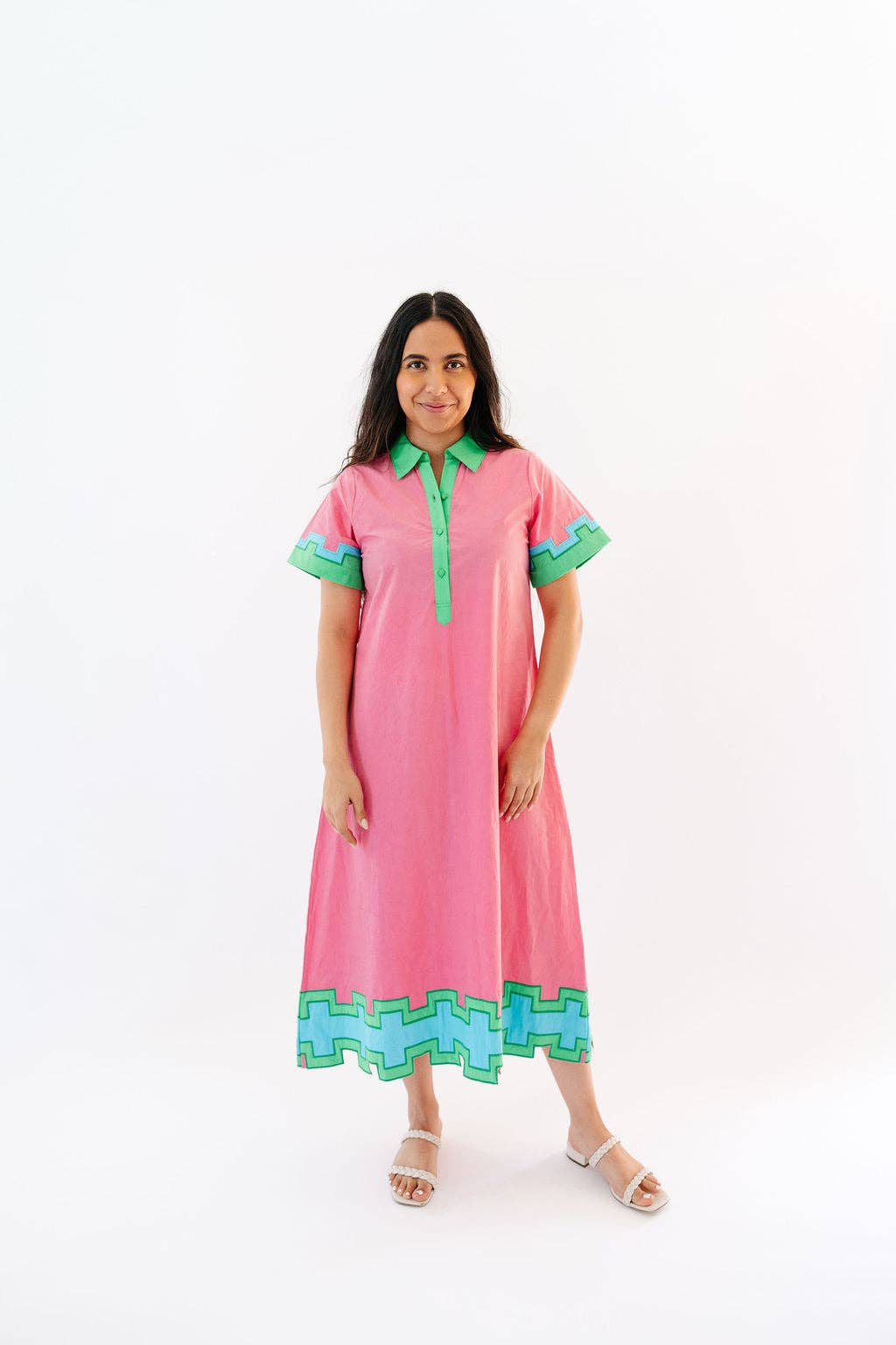 Pink Drink Colorblock Mary Maxi Dress for wholesale on Faire