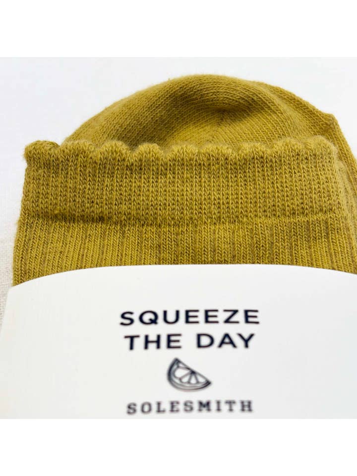 Solesmith – Meias - Mulher por atacado – Meias de Algodão com Folhos "Aproveita o Dia"