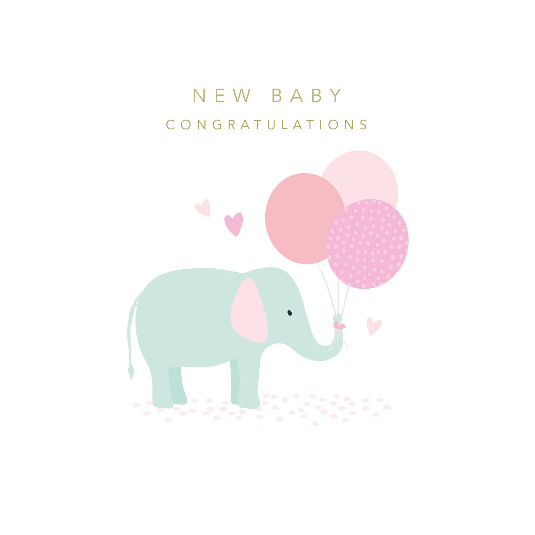 Klara Hawkins – wholesale Baby card – New Baby Girl Cute Elephant Card1