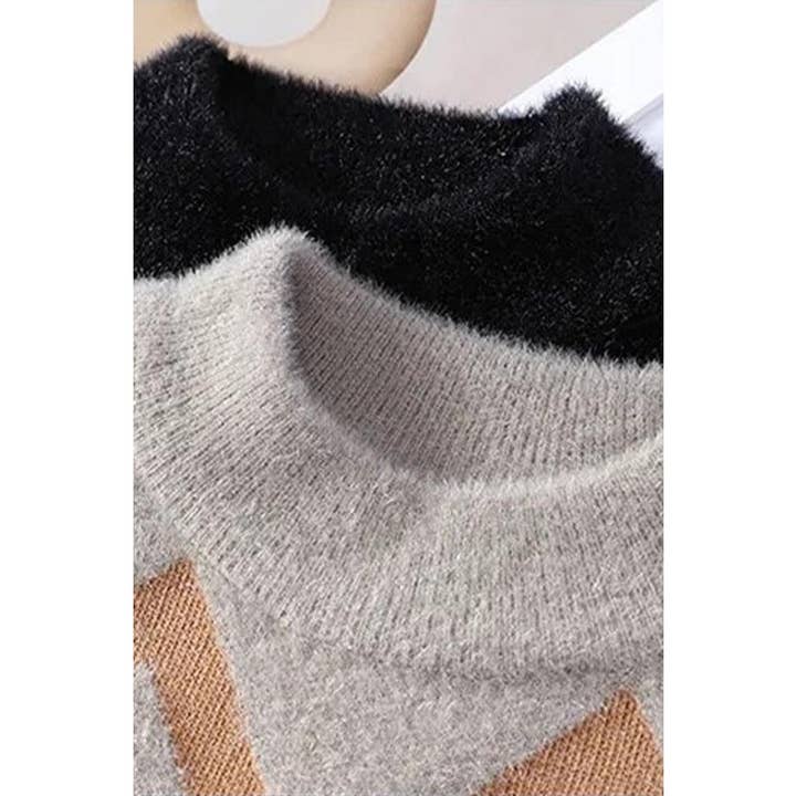 Paperdoll - Wholesale Knit Sweater - Men's - Mens Wave stripes Cashmere Turtleneck Sweaters 4