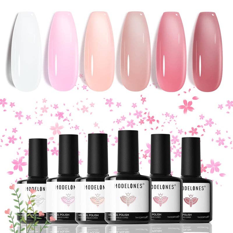 Modelones – wholesale Nail polish set – Jelly Chic - 6 Shades Gel Nail Polish Set0
