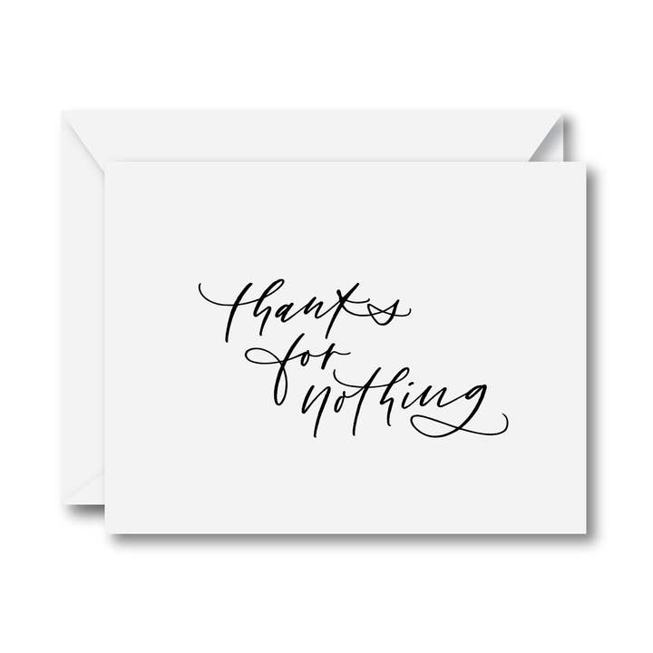 Carte de vœux Merci pour rien pour la vente par Carly Allred Studio