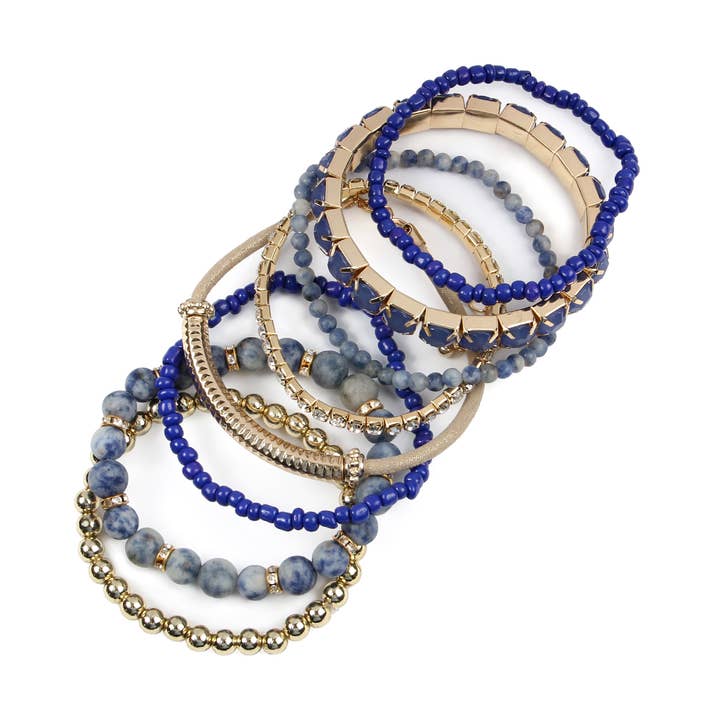 MYS Wholesale Inc - Wholesale Jewelry Set - Plus Size Stack-Able Beads Bracelet Set15