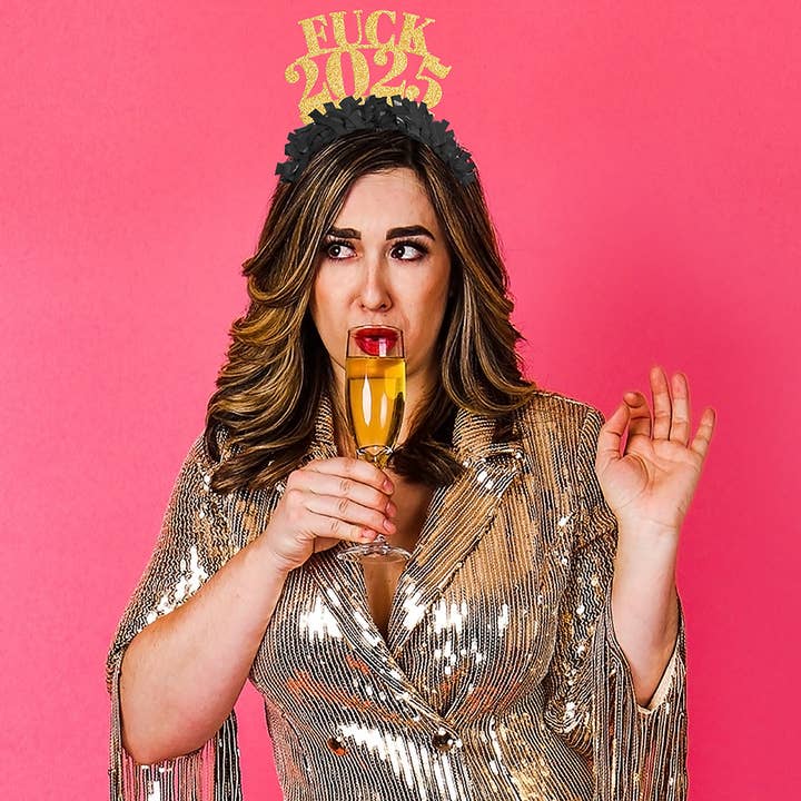 Fuck 2025 New Years Party Headband Crown for wholesale by Festive Gal