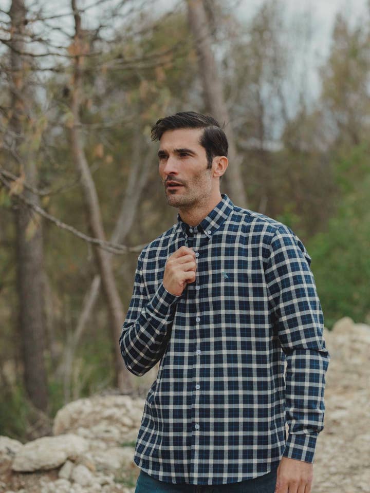 CAMISA CUADROS AZUL Y BLANCO para venta al por mayor de LPKN