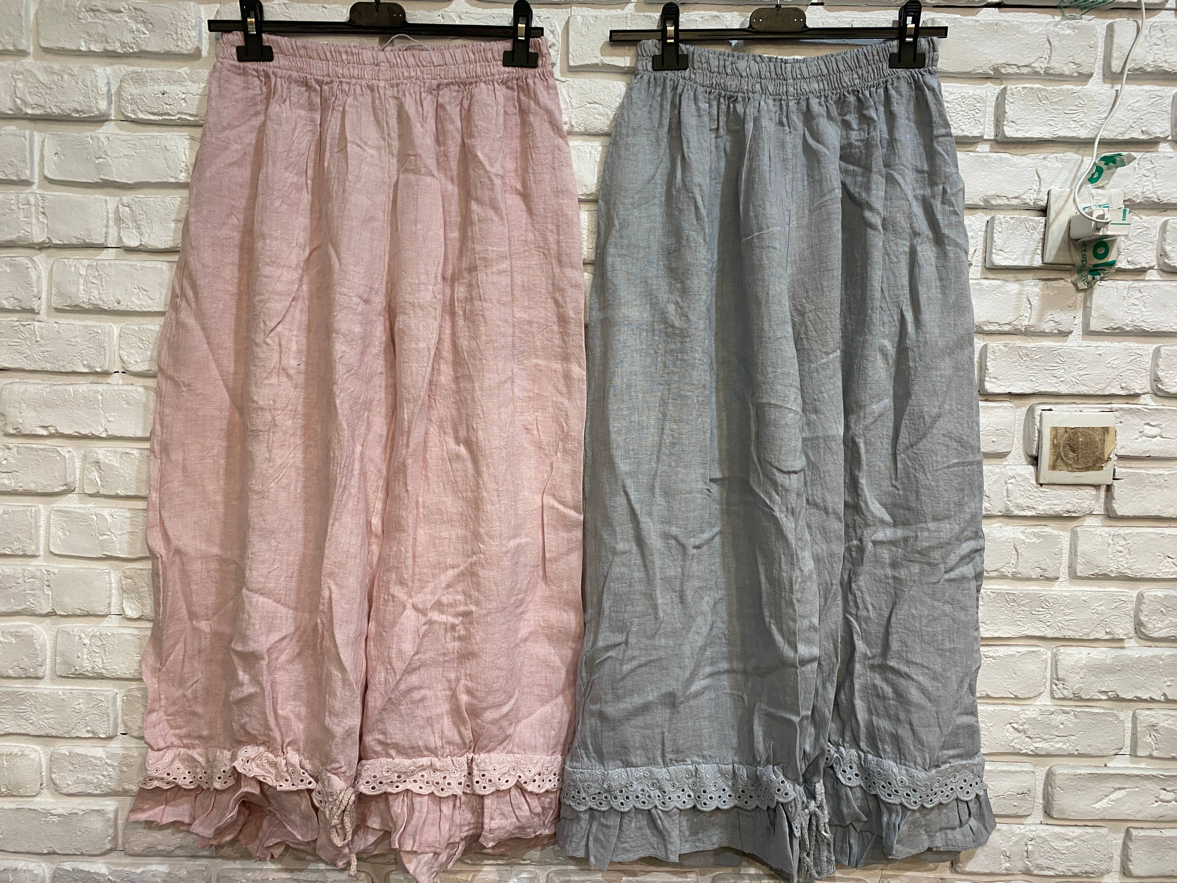 la maison des fibres naturelles - Wholesale Broek - Dames - Elegante broek met opengewerkt borduurwerk 9204 van 100% linnen18