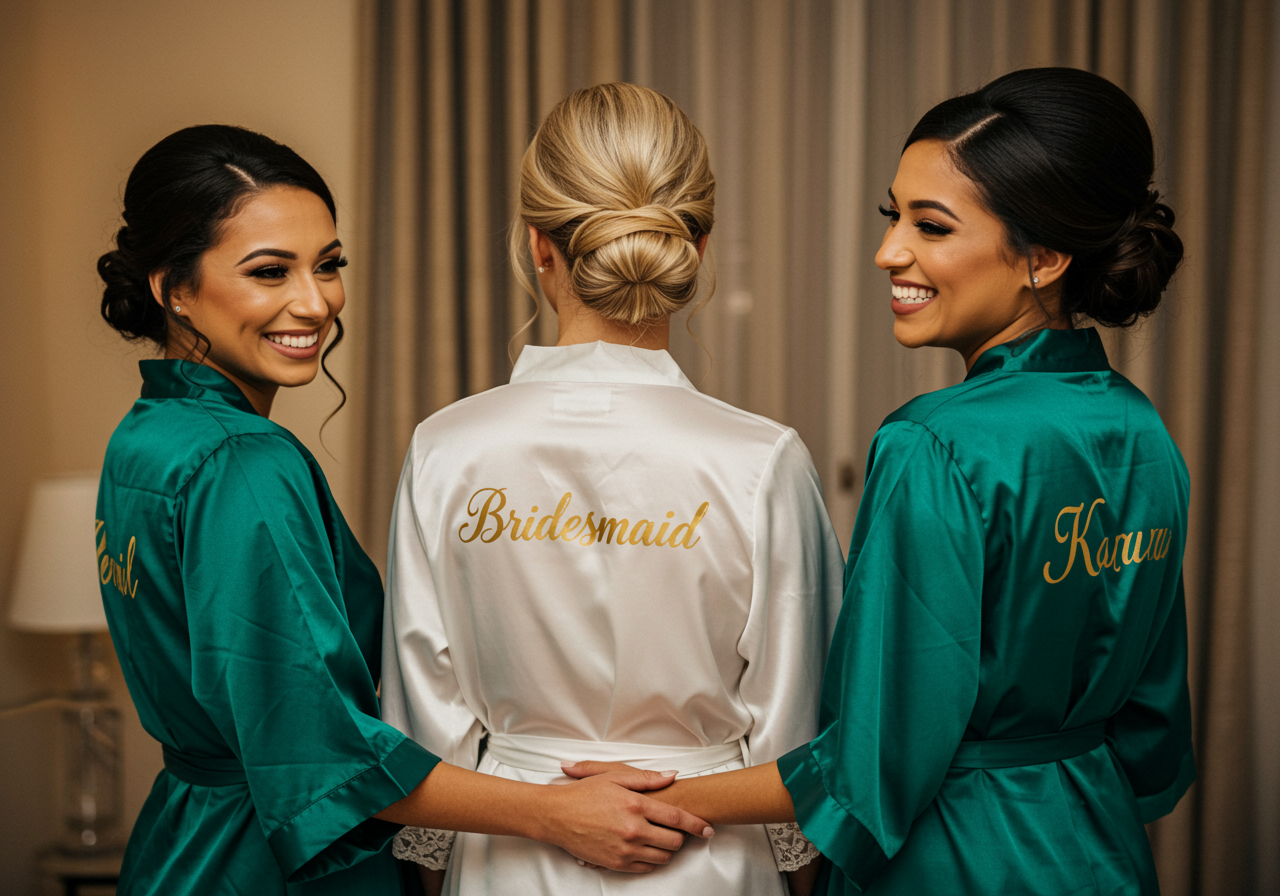 The Blissful - Vente Peignoir – femme - Peignoirs en satin personnalisés pour demoiselles d'honneur avec passepoil - Kimono sur mesure3