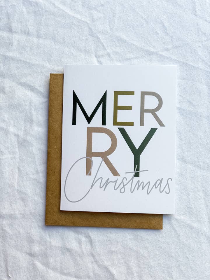 Merry Christmas Card | Moderne kerstkaart voor wholesale door Detty Designs
