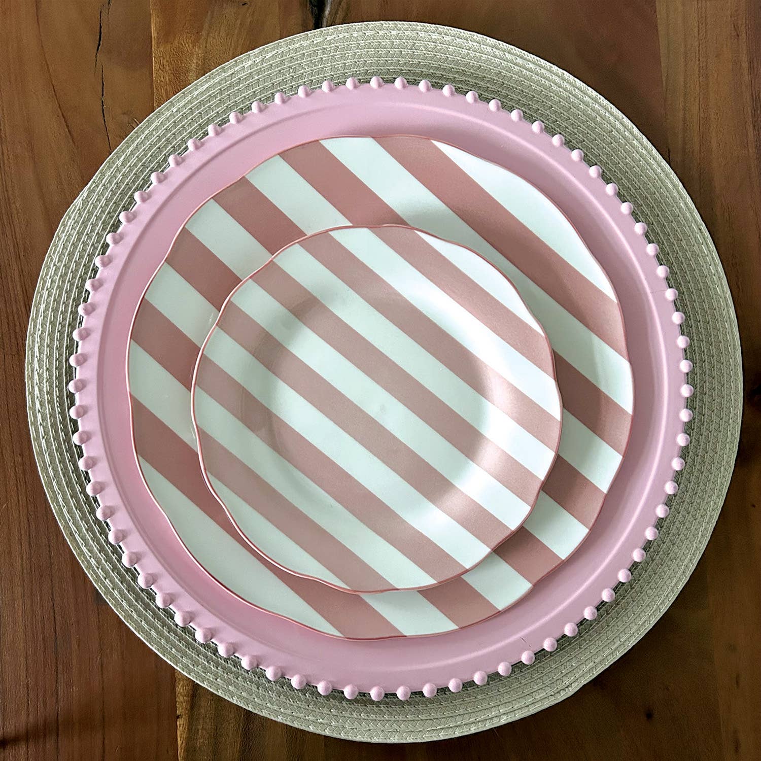 Opjet Paris - Wholesale Dinner Plate - Set of 4 pink trattoria dinner plates D26.7cm6