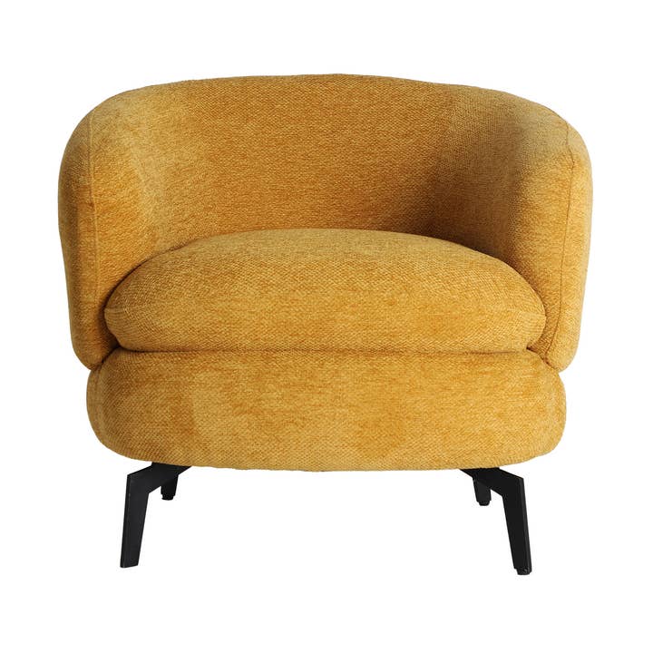 Polyester armchair in ochre color, 82x78x71cm for wholesale by Kodu Home Design