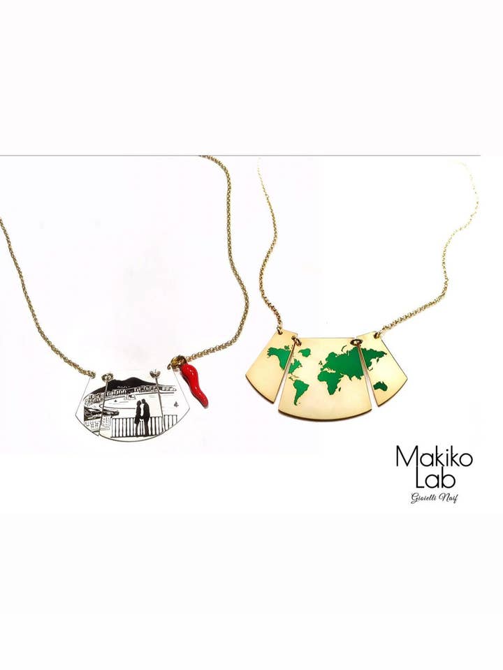 Word-Napoli-Vorhang-Halskette für den Großhandel von Makiko Lab