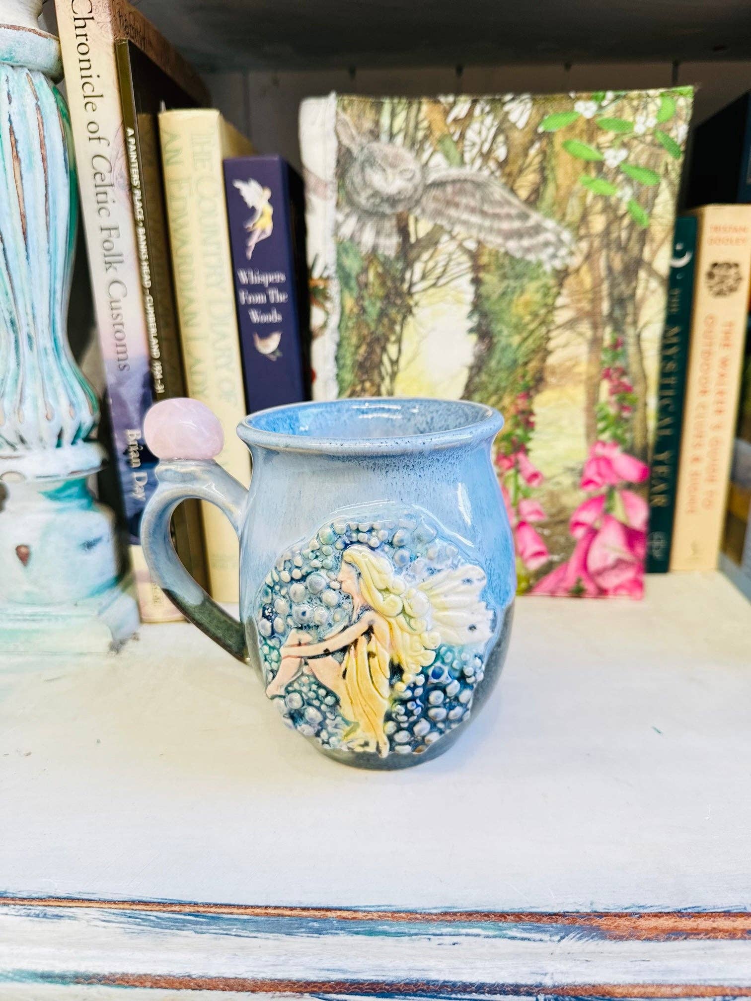 Carys Martin Ceramics - Wholesale Coffee Mug - Fairy Rose Quartz Crystal Mug2