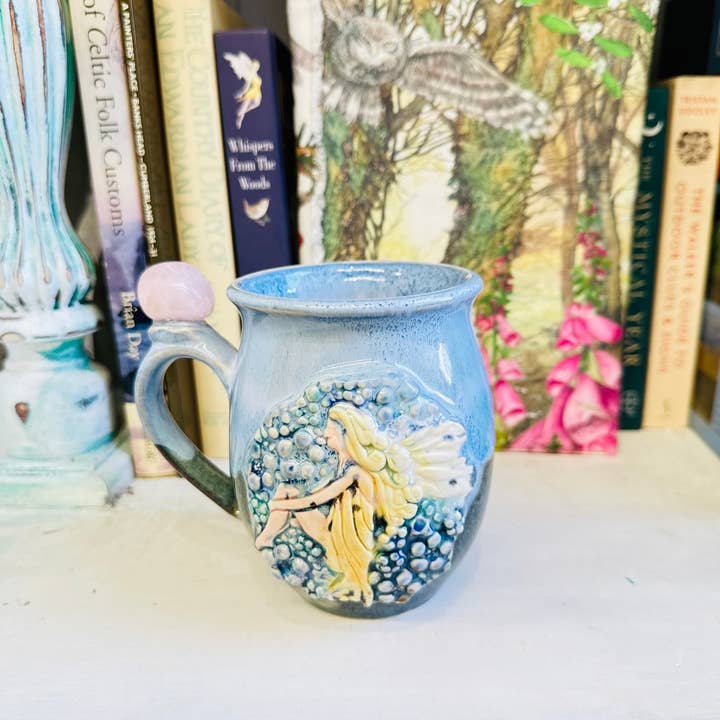 Carys Martin Ceramics - Wholesale Coffee Mug - Fairy Rose Quartz Crystal Mug2