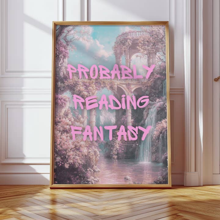EK Print and Design – wholesale Art print – Probably Reading Fantasy Bookish Print3
