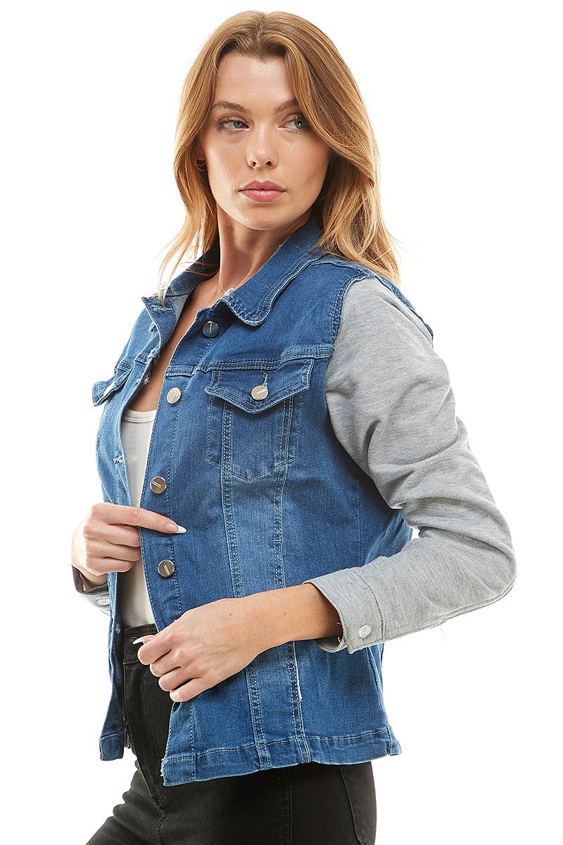 BLUE AGE - Wholesale Denim Jacket - Women's - Spandex Ladies' Denim Jacket with  Fleece Hoodie8