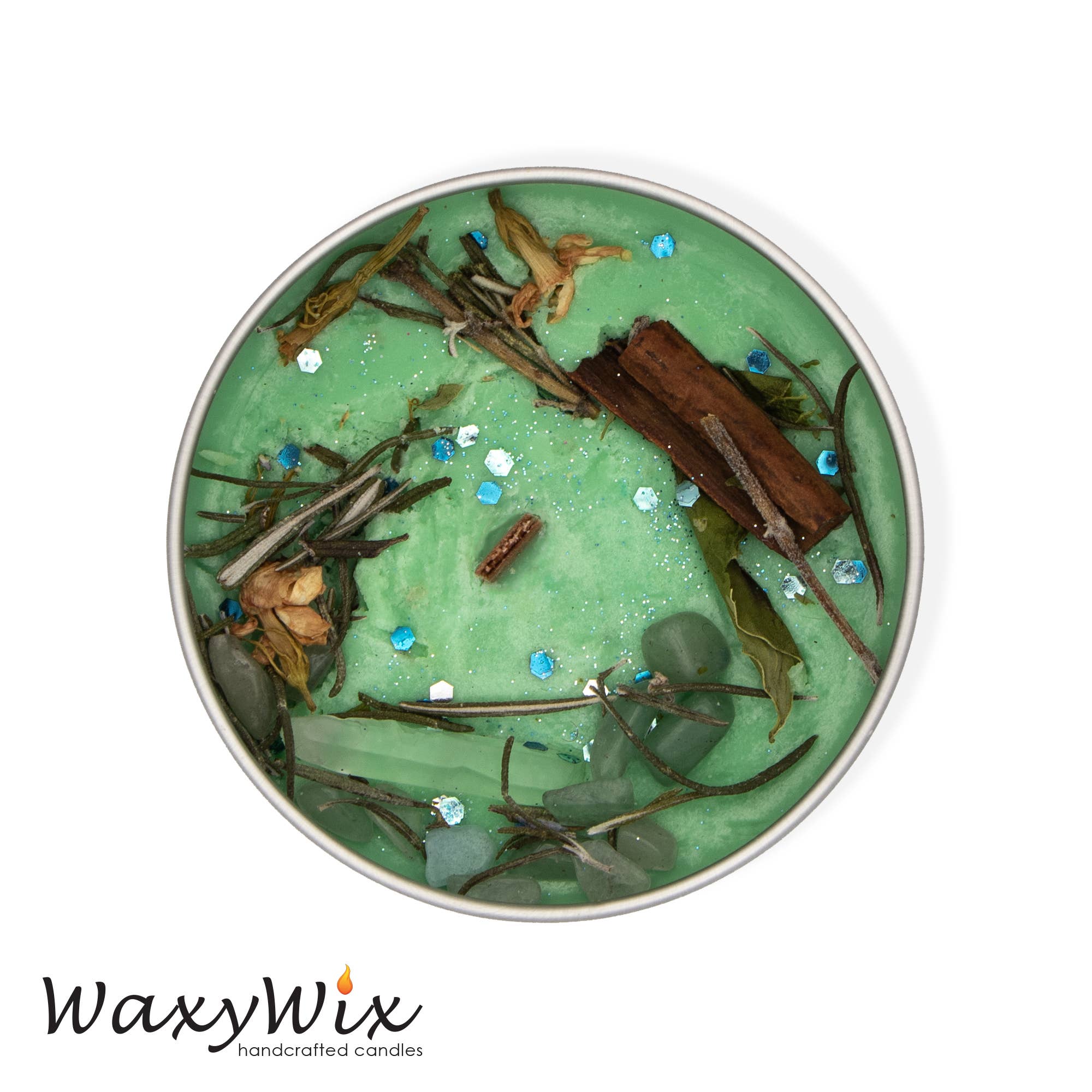 The Wicklow Witch Ltd - Wholesale Travel Candles - Wiccan Prosperity Spell Candle With Crystals1