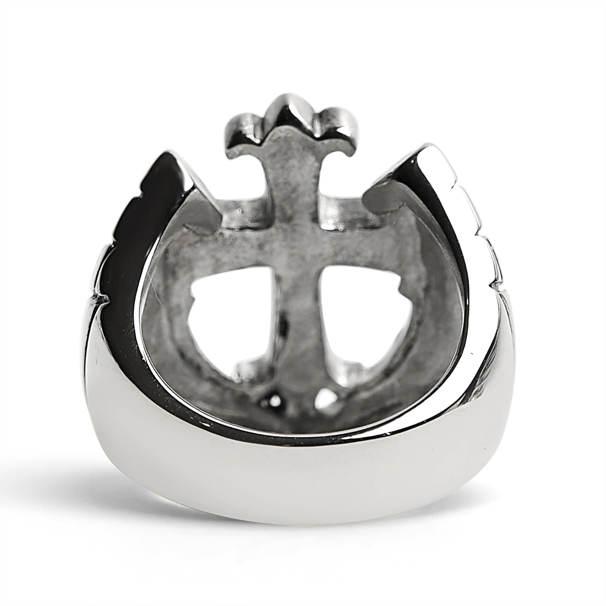 WJW – Engroshandel Statementring – Detaljeret Cutout Cross rustfrit stålring3