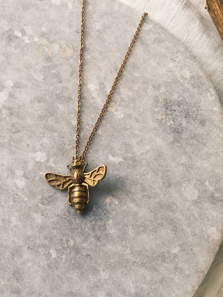 Save the bees! Bronze necklace for wholesale by Modern Madini