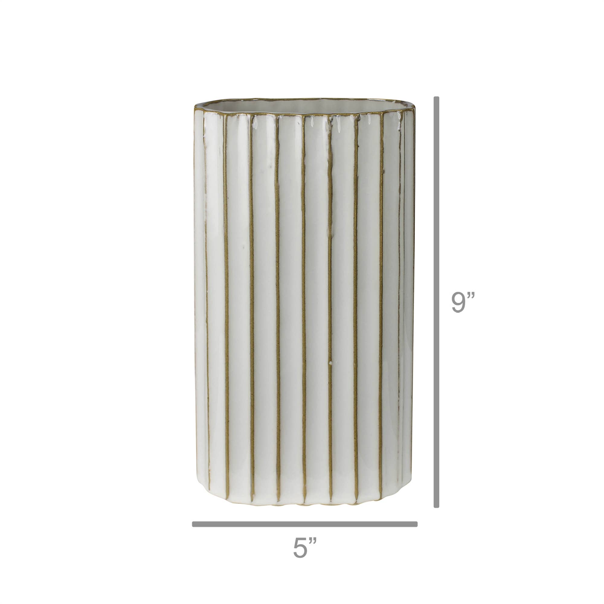 Blanc Vase côtelé Caro, céramique - Lrg en vente sur Faire2