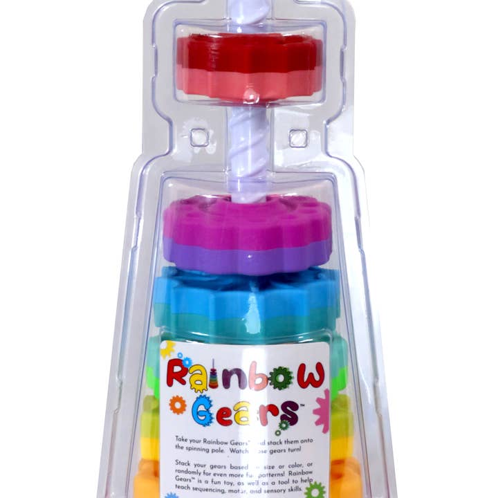 Regal Games - Wholesale Stacking Rings Game - Baby - Rainbow Gears Spin Tower