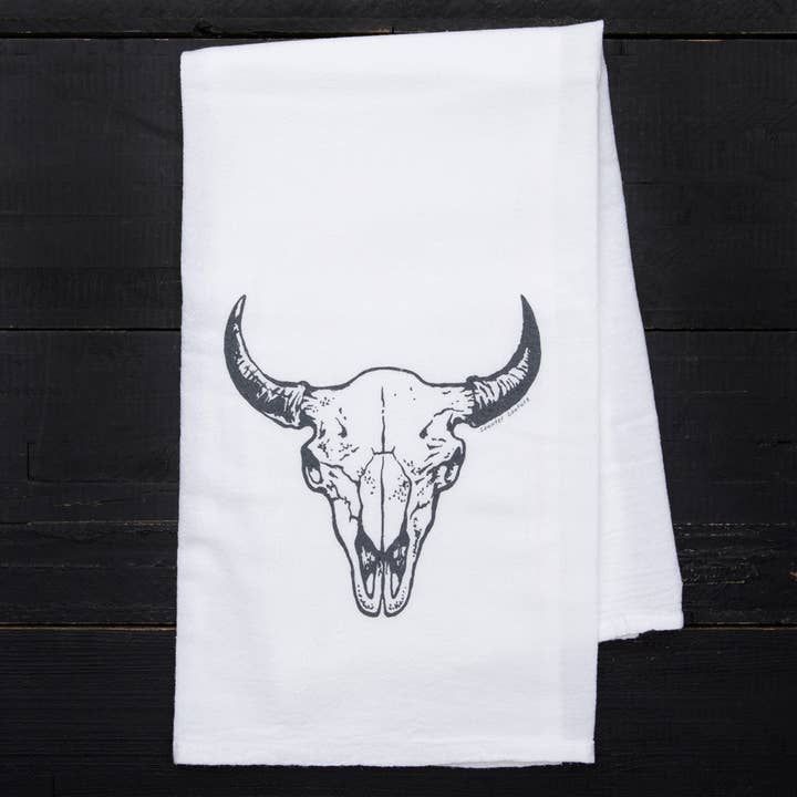 Counter Couture - Wholesale Tea Towel - Buffalo Skull Tea Towel | Made in USA 2