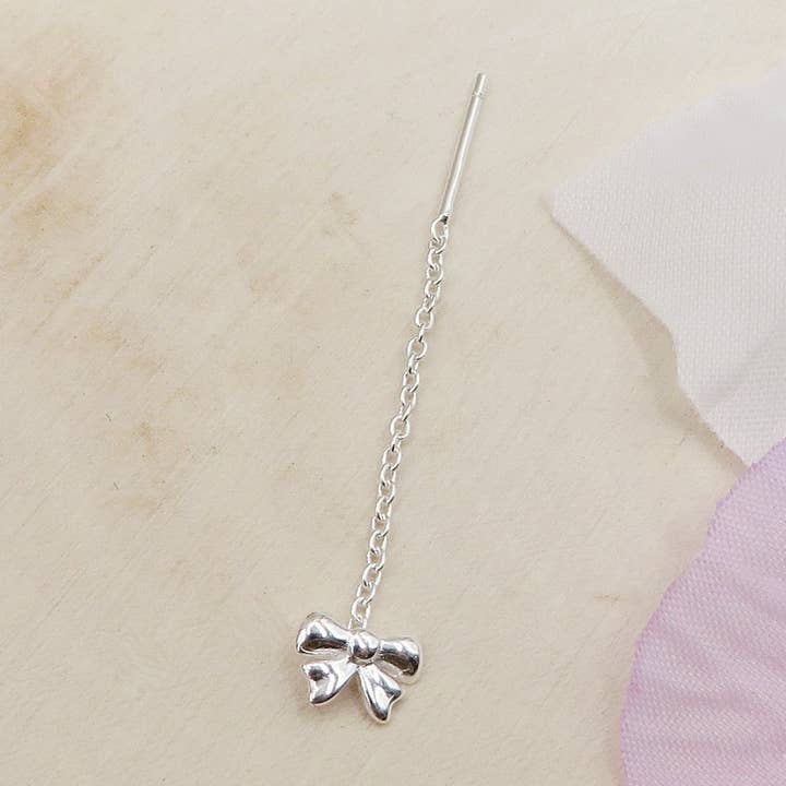 ARGENTO WALDORF ~ Oorbellen ZILVER 925 draad hangend met bolle strik - schuifsluiting voor groothandel op Faire0