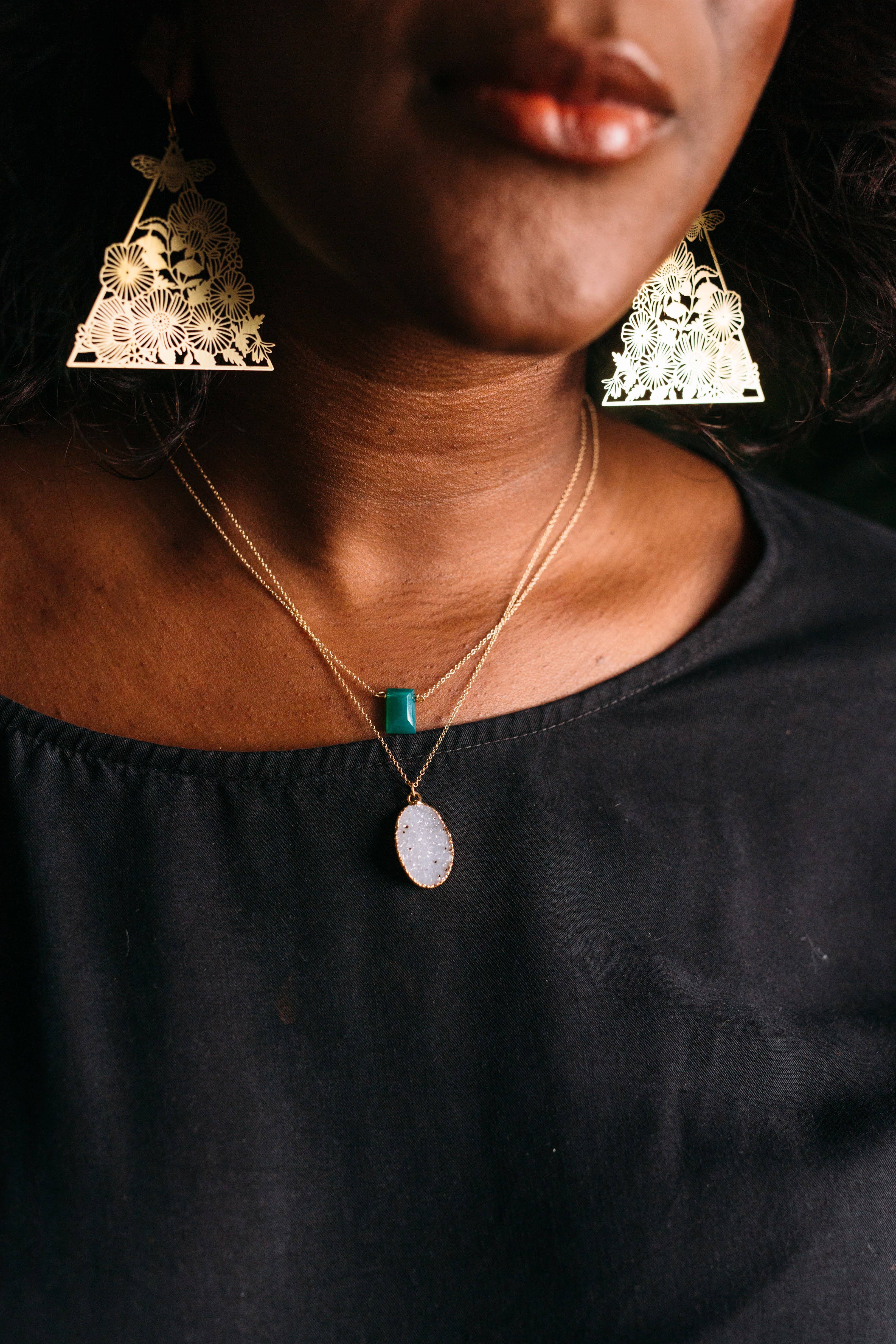 Crafts & Love - Wholesale Pendant/Charm Necklace - Forest Green Onyx Necklace3