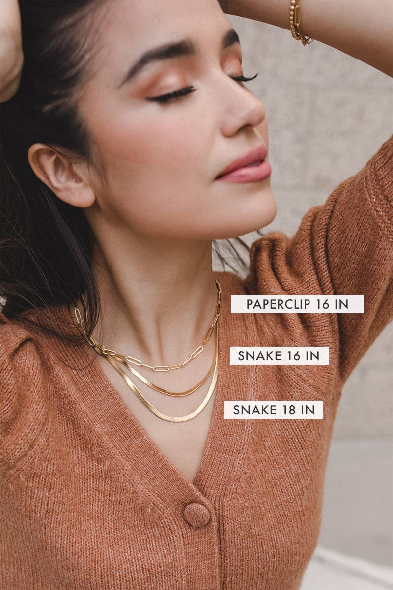 Space 46 Wholesale - Wholesale Link & Chain Necklace - 14K Gold Plated Herringbone Necklace1