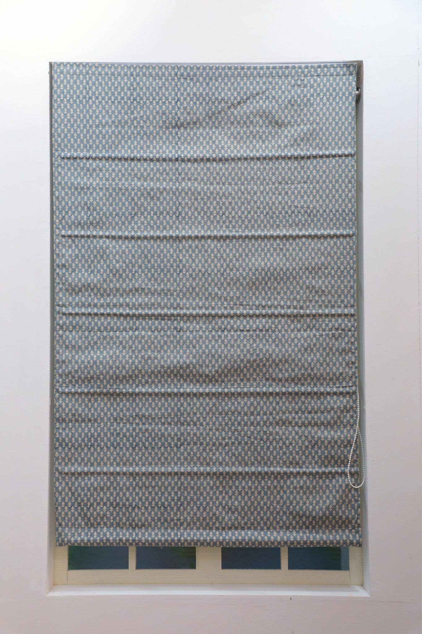 Fabdivine – Engroshandel Persienner – Bloktryk Ren Linned Blomster Romersk Rullegardin: Hariyali4