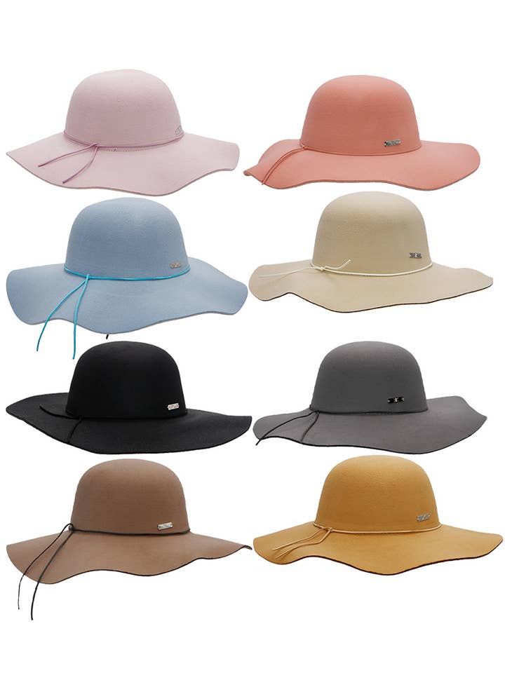 Faux Suede Strap Polyester Felt Floppy Sun Hat for wholesale by Cap Zone