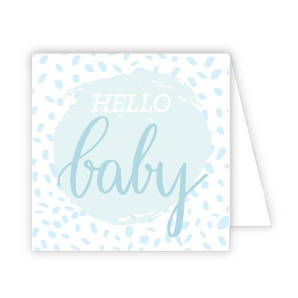 Hello Baby Blue Confetti Enclosure Card for wholesale by RosanneBeck Collections