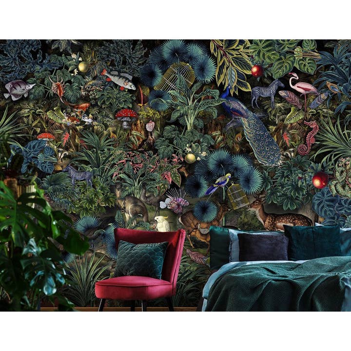 Les Panoramiques - Wholesale Wallpaper - Panoramic wallpaper deer in the heart of the exotic forest