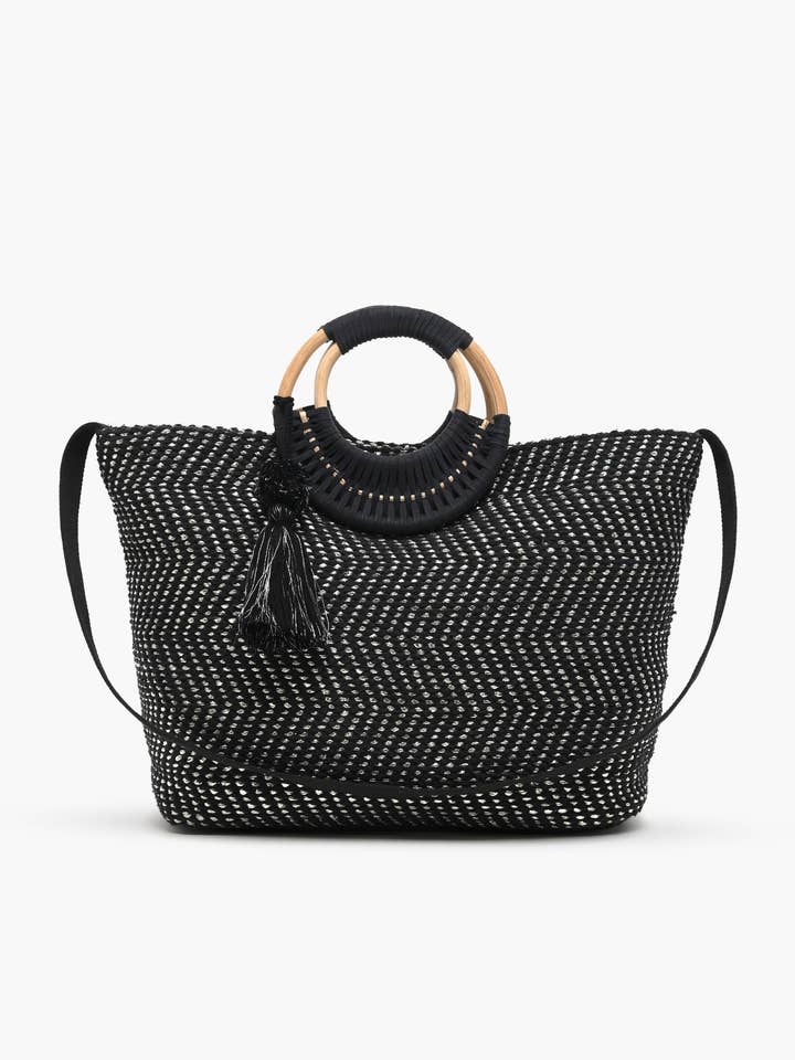 Sac à main en osier Midnight Lurex pour la vente par America & Beyond