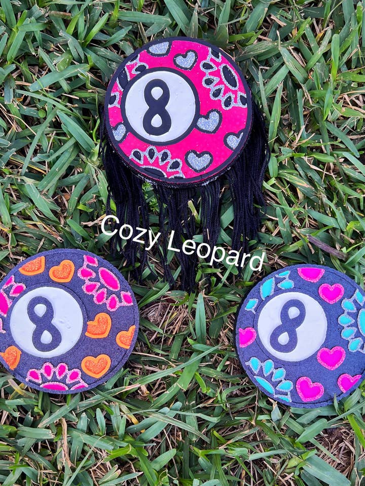8 Ball with Hearts and Conchos Car Freshie for wholesale by Cozy Leopard Boutique